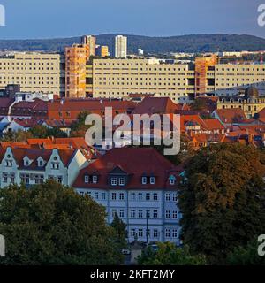 Vue sur la ville depuis Petersberg, Erfurt, Thuringe, Allemagne, Europe Banque D'Images