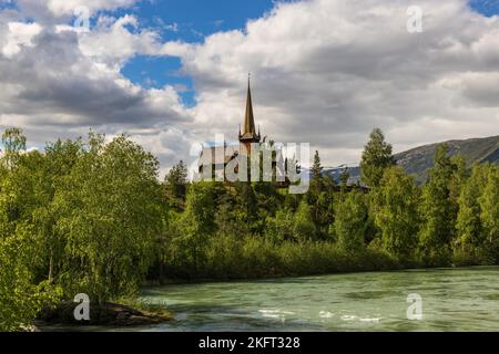 Église LOM Stave, Norvège, Europe Banque D'Images