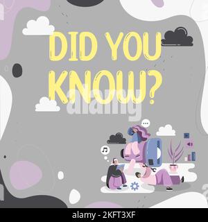 Texte montrant l'inspiration le saviez-vous. Concept signification Fun faits et chiffres information connaissances générales Banque D'Images