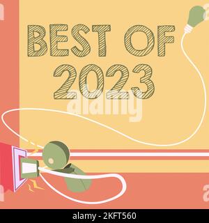 Texte d'écriture meilleur de 2023. Approche d'affaires des choses et des événements formidables et merveilleux se sont produits sur 2023 Banque D'Images