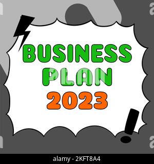 Texte manuscrite Business Plan 2023. Présentation commerciale présentant des idées et des objectifs commerciaux stimulants pour la nouvelle année Banque D'Images