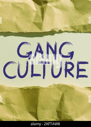 Affichage conceptuel Culture des gangs. Concept Internet Organisation particulière des criminels ou groupe de gangsters qui suivent des habitudes Banque D'Images