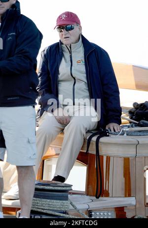 Palma, Majorque, Espagne, 5 mai. 2016.le roi émérite Juan Carlos d'Espagne a participé aux voiliers de la Palma Vela Cup dans la baie de Palma. Banque D'Images