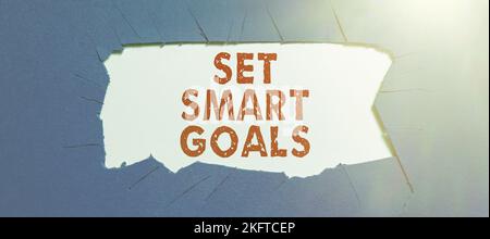 Affichage conceptuel définir des objectifs intelligents. Idée d'entreprise établir des objectifs réalisables faire de bons plans d'affaires Banque D'Images