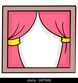 Dessin animé d'une illustration vectorielle de fenêtre sur fond blanc Illustration de Vecteur