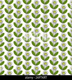 Motif vectoriel sans couture de fleurs dans le style de l'art populaire Illustration de Vecteur