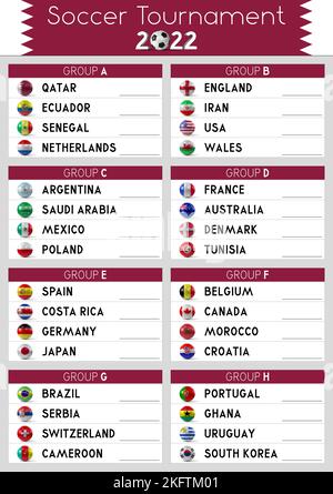 Matchs du tournoi de football 2022 - illustration 3D Banque D'Images