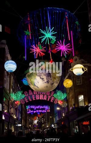 Illuminations de Noël Carnaby Street West End Londres Banque D'Images