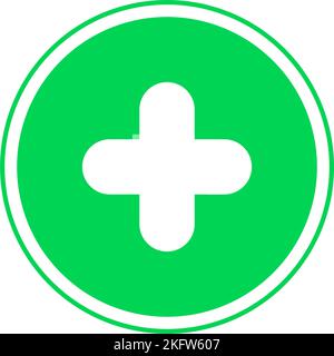 Icône du signe plus, bouton du signe plus, bouton somme, bouton ajouter Illustration de Vecteur
