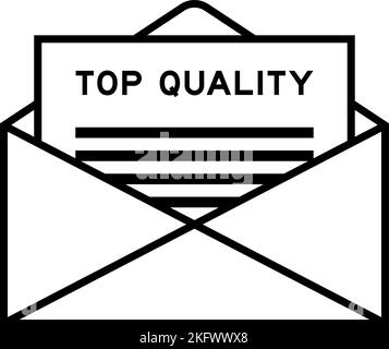 Enveloppe et lettre signe avec le mot top qualité comme titre Illustration de Vecteur
