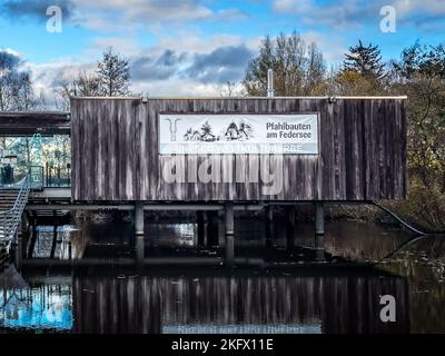 Bad Buchau - 18 novembre 2022 - Musée du patrimoine mondial de l'UNESCO, pieu Dwellings Federsee Banque D'Images