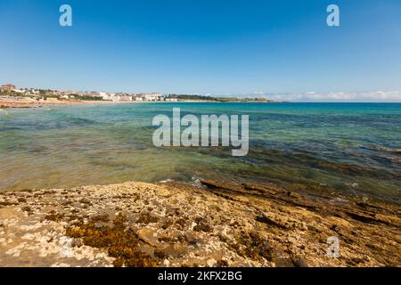 Marée basse sur la plage de Santander. Cantabrie. Espagne Banque D'Images