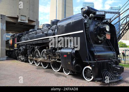 Locomotive antique exposée au Musée du chemin de fer de Toronto, Canada Banque D'Images