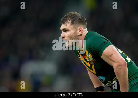 Manchester, Royaume-Uni. 18th novembre 2022. Angus Crichton en Australie lors de la finale 2021 de la coupe du monde de rugby 2021 entre l'Australie et les Samoa à Old Trafford, Manchester, Angleterre, le 19 novembre 2022. Photo de David Horn. Crédit : Prime Media Images/Alamy Live News Banque D'Images