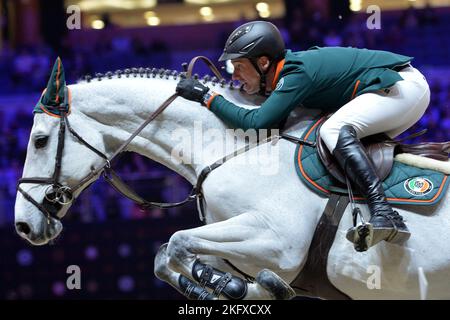 Prague, République tchèque. 20th novembre 2022. Equestrian MICHAEL G. DUFFY, de Miami Celtics, en finale de la Super Cup de GCL pendant les éliminatoires des Longines Global Champions 2022. (Credit image: © Slavek Ruta/ZUMA Press Wire) Credit: ZUMA Press, Inc./Alamy Live News Banque D'Images