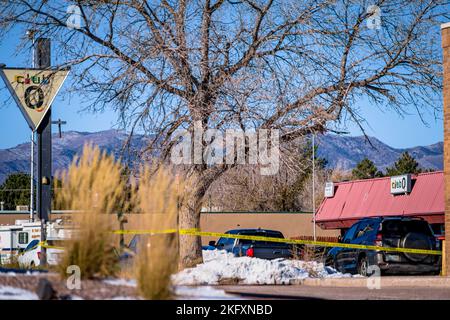 Club Q Sign (LGBTQ) Nightclub fusillade en masse à Colorado Springs, Colorado - pris le matin de 20 novembre 2022 Banque D'Images