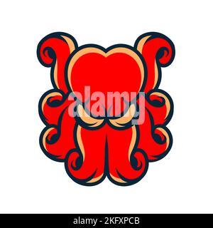 Tentacules d'un poulpe. Illustration vectorielle dessinée à la main en technique de gravure isolée sur fond blanc. Illustration de Vecteur