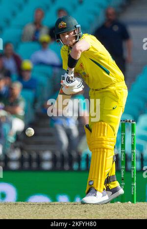 Sydney, Australie. 19 novembre 2022. Match de cricket entre l'Australie et l'Angleterre dans la série « One Day International » 2022-2023 (ODI) au terrain de cricket de Sydney. Photo : Steve Smith. Banque D'Images