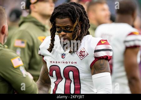 Houston, Texas, États-Unis. 20th novembre 2022. Sécurité des Washington Commanders Bobby McCain (20) lors d'un match entre les Washington Commanders et les Houston Texans à Houston, au Texas. Trask Smith/CSM/Alamy Live News Banque D'Images