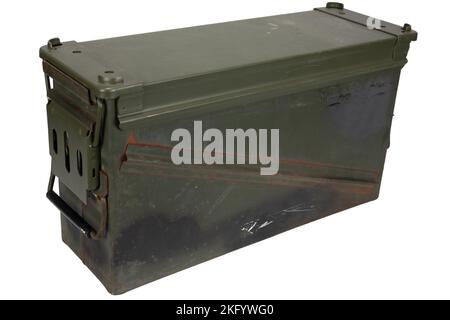 AMMO CAN pour 40mm grenades cartidge isolé sur fond blanc Banque D'Images