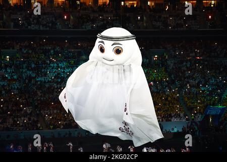 Doha, Qatar. 20th novembre 2022. DOHA, QATAR, Al Khor, 20. Novembre 2022: La mascotte de l'événement, la'eeb est la mascotte officielle, crédit: SPP Sport Press photo. /Alamy Live News Banque D'Images