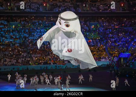 Doha, Qatar. 20th novembre 2022. DOHA, QATAR, Al Khor, 20. Novembre 2022: La mascotte de l'événement, la'eeb est la mascotte officielle, crédit: SPP Sport Press photo. /Alamy Live News Banque D'Images