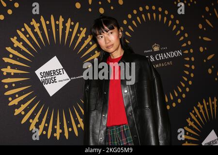 Mimi Xu assiste au patinage à Somerset House avec Moët & Chandon Banque D'Images