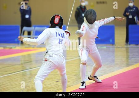 Shizuoka, Japon. 18th novembre 2022. Hinano Shigehara Pentathlon moderne : les 62nd Championnats du Pentathlon moderne tous japonais Escrime individuel des femmes au gymnase de la ville de Gotemba, à Shizuoka, Japon . Credit: YUTAKA/AFLO SPORT/Alay Live News Banque D'Images