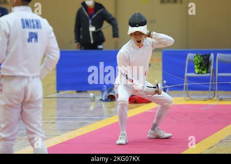 Shizuoka, Japon. 18th novembre 2022. Taishu Sato Pentathlon moderne : les 62nd Championnats du Pentathlon moderne tous japonais Escrime individuel masculin au gymnase de la ville de Gotemba, à Shizuoka, Japon . Credit: YUTAKA/AFLO SPORT/Alay Live News Banque D'Images