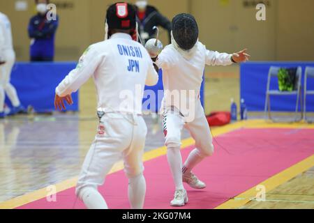 Shizuoka, Japon. 18th novembre 2022. Taishu Sato Pentathlon moderne : les 62nd Championnats du Pentathlon moderne tous japonais Escrime individuel masculin au gymnase de la ville de Gotemba, à Shizuoka, Japon . Credit: YUTAKA/AFLO SPORT/Alay Live News Banque D'Images