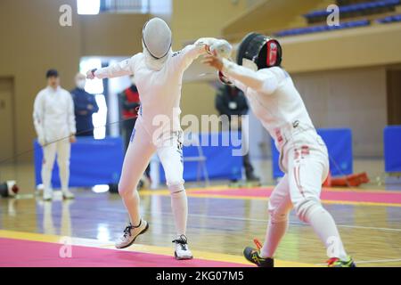 Shizuoka, Japon. 18th novembre 2022. Ayumu Saito Pentathlon moderne : les 62nd Championnats du Pentathlon moderne tous japonais Escrime individuel des femmes au gymnase de la ville de Gotemba, à Shizuoka, Japon . Credit: YUTAKA/AFLO SPORT/Alay Live News Banque D'Images