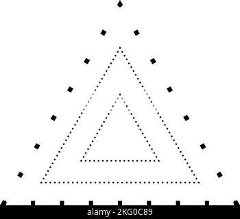 Traçage de forme de triangle élément de ligne brisée pour les enfants d'âge préscolaire, maternelle et Montessori préécrivant, dessin et couper des activités de pratique en vect Illustration de Vecteur