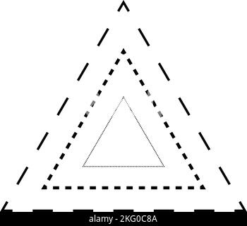 Traçage de forme de triangle élément de ligne brisée pour les enfants d'âge préscolaire, maternelle et Montessori préécrivant, dessin et couper des activités de pratique en vect Illustration de Vecteur