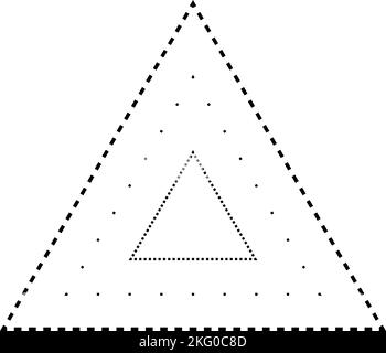 Traçage de forme de triangle élément de ligne brisée pour les enfants d'âge préscolaire, maternelle et Montessori préécrivant, dessin et couper des activités de pratique en vect Illustration de Vecteur