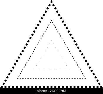 Traçage de forme de triangle élément de ligne brisée pour les enfants d'âge préscolaire, maternelle et Montessori préécrivant, dessin et couper des activités de pratique en vect Illustration de Vecteur