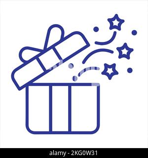 Modèle d'icône de boîte cadeau couleur noire modifiable. Symbole de boîte cadeau illustration vectorielle plate pour la conception graphique et Web. Illustration de Vecteur