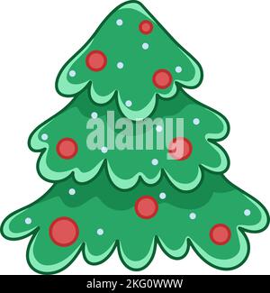 Dessin animé de sapin de Noël Illustration de Vecteur