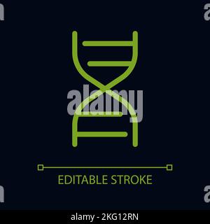 Icône d'interface utilisateur linéaire de couleur parfaite pour le thème sombre de la molécule d'ADN Illustration de Vecteur