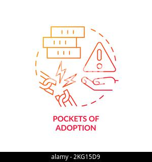 Icône de concept de gradient rouge des poches d'adoption Illustration de Vecteur