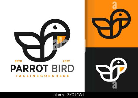 A Letter P Parrot Bird logo Design, vecteur d'identité de marque, logo moderne, modèle d'illustration Illustration de Vecteur