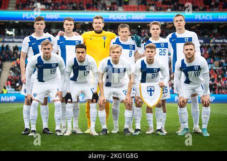 Oslo, Norvège. 20th novembre 2022. Le départ-11 de la Finlande pour le match de football amical entre la Norvège et la Finlande à Ullevaal Stadion à Oslo. (Crédit photo : Gonzales photo/Alamy Live News Banque D'Images