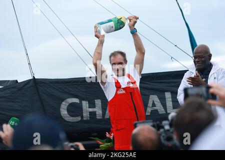 BEYOU Jérémie - CHARAL - IMOCAY lors de l'arrivée de la route du Rhum-destination Guadeloupe 2022, course transatlantique solo, Saint-Malo - Guadeloupe (6 562 kilomètres) sur 6 novembre 2022 à Saint-Malo, France - photo Pierre Bouras / DPPI Banque D'Images