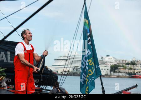 BEYOU Jérémie - CHARAL - IMOCA lors de l'arrivée de la route du Rhum-destination Guadeloupe 2022, course transatlantique solo, Saint-Malo - Guadeloupe (6 562 kilomètres) sur 6 novembre 2022 à Saint-Malo, France - photo Pierre Bouras / DPPI Banque D'Images