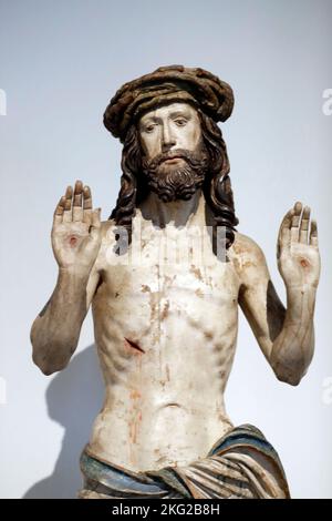 Louvre Musée de l'art et de la civilisation d'Abu Dhabi. Christ montrant ses blessures. Bois peint. Europe.1515-1520. Émirats arabes Unis. Banque D'Images