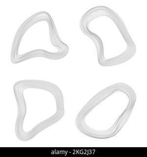Ensemble de bannières de cercle déformées abstraites. Contour déformé. Illustration de Vecteur