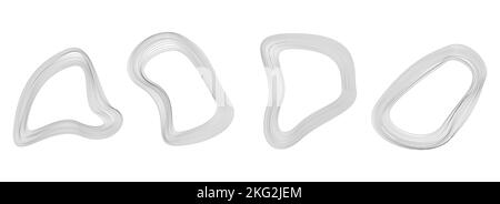 Ensemble de bannières de cercle déformées abstraites. Contour déformé. Illustration de Vecteur