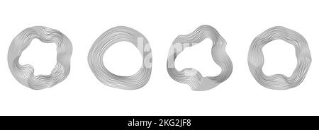 Ensemble de bannières de cercle déformées abstraites. Contour déformé. Illustration de Vecteur