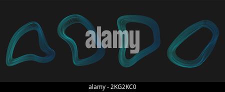 Ensemble de bannières de cercle déformées abstraites. Contour déformé. Illustration de Vecteur
