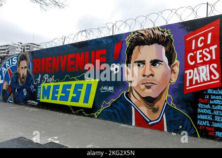 Mur de rue couvert d'art de rue par Citra-Arm Crew à Paris, France Banque D'Images