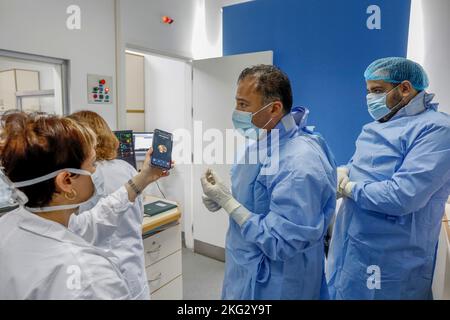 Service de chirurgie cardiaque à l'hôpital Hôtel Dieu de France à Beyrouth, Liban. Banque D'Images